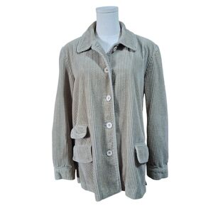 DKNY Jeans Womens Corduroy Button Front Jacket - light brown
